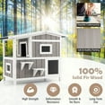 thumbnail image 6 of Infans Outdoor Feral Cat House 2-Story Wooden Cat Shelter with Escape Door, 6 of 7