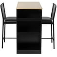 thumbnail image 3 of Patiojoy 3-Piece Counter Table Set Bar Pub Dining Table Set with 3 Side Storage Oak, 3 of 5