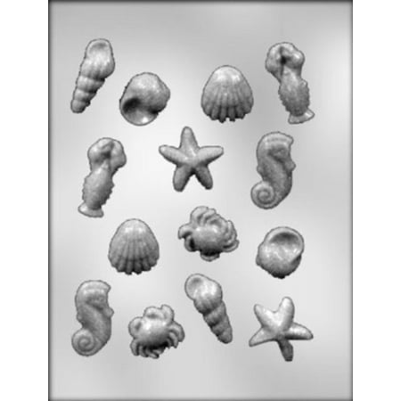 Sea Creature Chocolate Mold - Lobster, Seahorse, Shells, Crab - 90-12816 - Includes Melting & Chocolate Molding