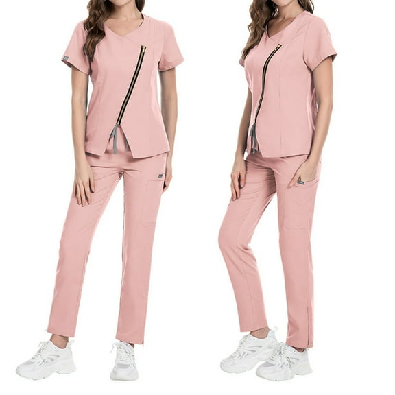 Unisex Solid Color Elastic Metal Zipper Short Sleeve Brushing Force Pants Split Suit Petite Pants Suit for Women Pencil Pant Suit for Women Ladies Casual Jumpsuit Womens Jumpsuits plus Size Jumpsuits
