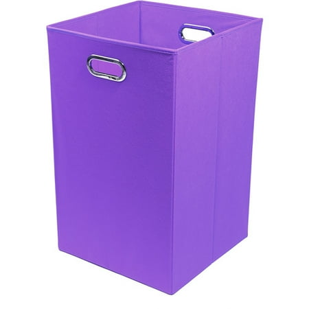 Modern Littles Color Pop Folding Laundry Basket, Solid Purple