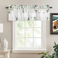 thumbnail image 2 of Eucalyptus Leaves Rod Pocket Curtain Valance, Watercolor Sage Green Golden Floral Farmhouse Window Valance for Living Room, Bedroom, Kitchen 42"W x 18"L, 2 of 9