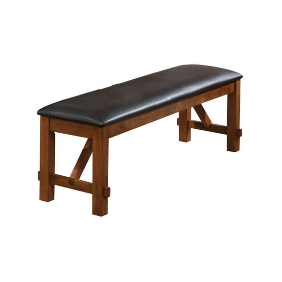 Benzara Transitional Style Wood and Fabric Upholstery Bench with Padded Seat, Brown