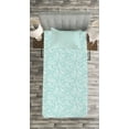 thumbnail image 3 of Ambesonne Turquoise Quilted Bedspread Set 2 Pcs, Ocean Waves Summer, Twin Size, Pale Blue White, 3 of 3