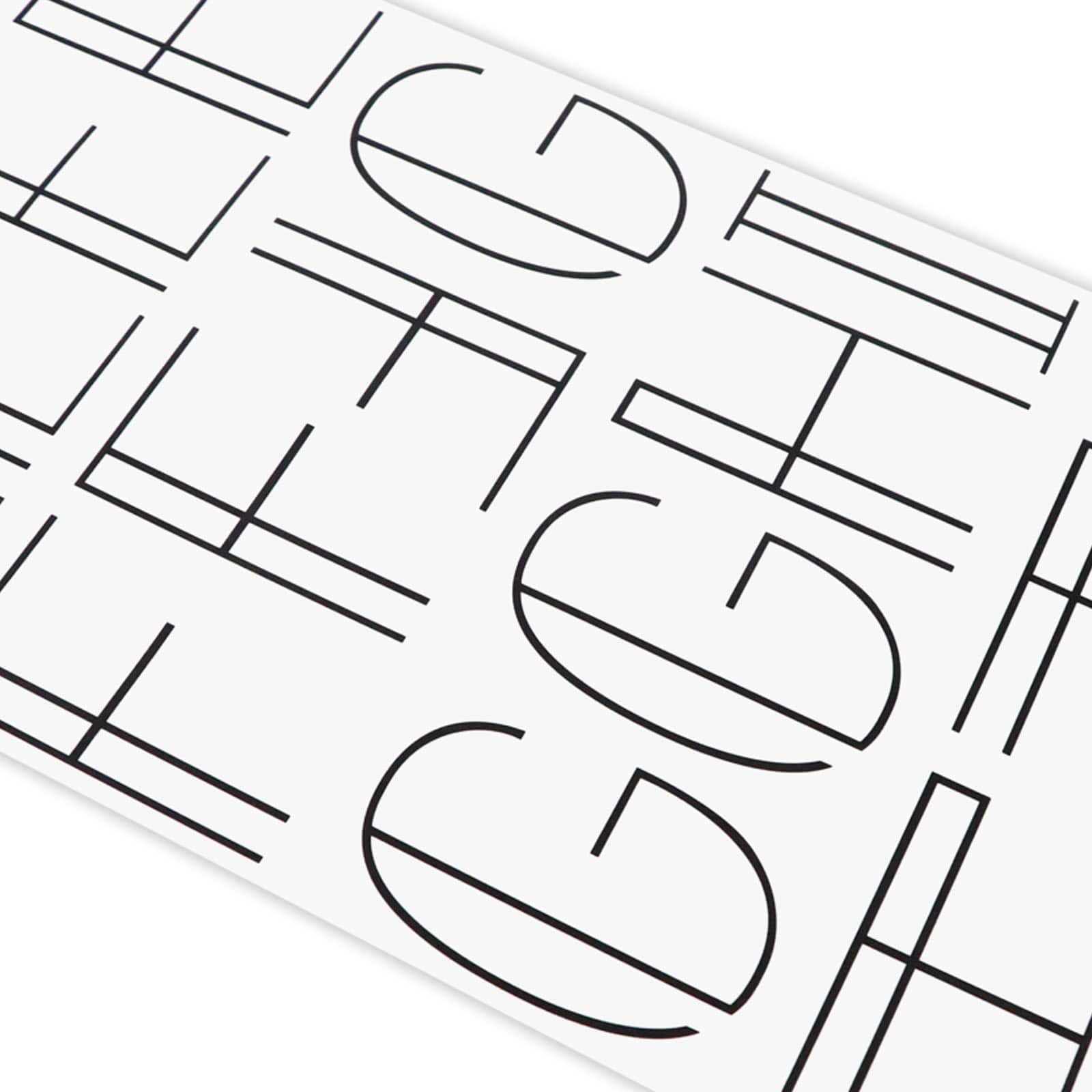 Recollections Black Lines Alphabet Stickers, 12 Pack