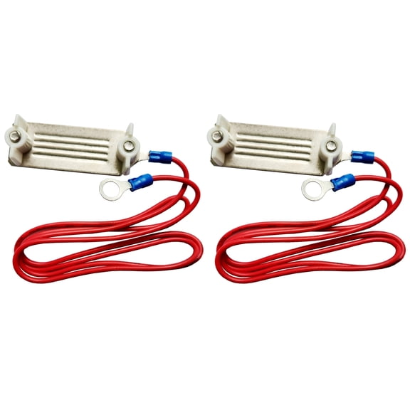 Electric Fence Poly Tape Connector, Polytape to Energizer Connector, with 35 inch (90 cm) Wire - 2 Pack