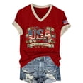 thumbnail image 5 of YVNAURA America 250 Vintage Patriotic V Neck T Shirt for Women 1776-2026 Faded Flag Graphic Tee Semiquincentennial Limited Edition Keepsake Top for 4th of July Daily Streetwear, Red, 3XL, 5 of 7