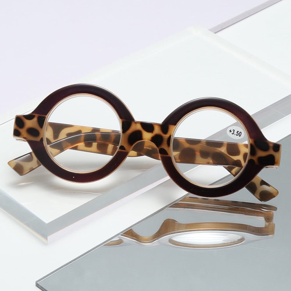 3 Pairs of Thick Blue Light Blocking Reading Glasses +3.0, Round Classic Plastic Brown Tortoiseshell Readers 3.00 for women, Fashion Presbyopia Glasses +300 Strength