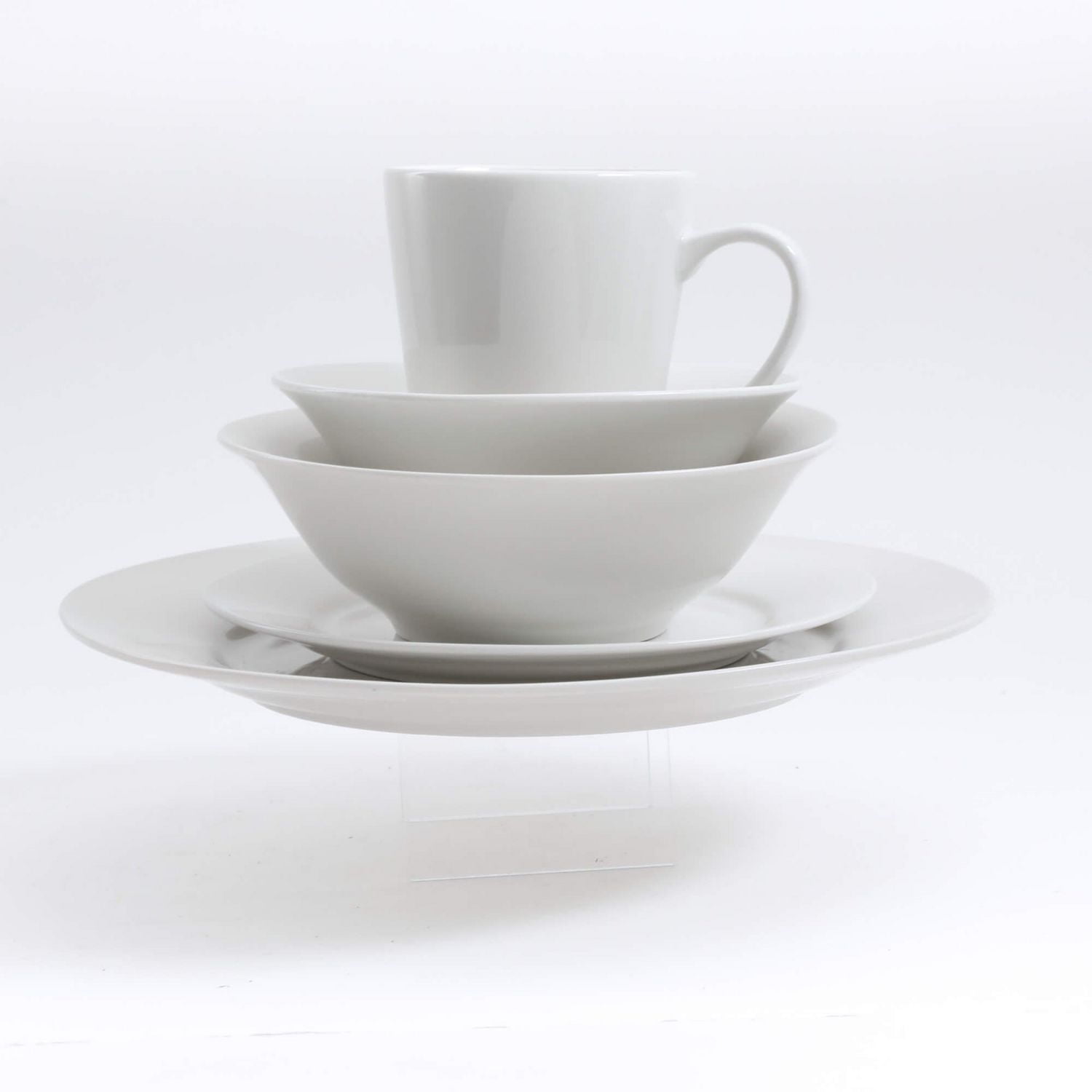 Gibson Home Noble Court 30 Piece Dinnerware Set, Service for 6, White, Fine Ceramic