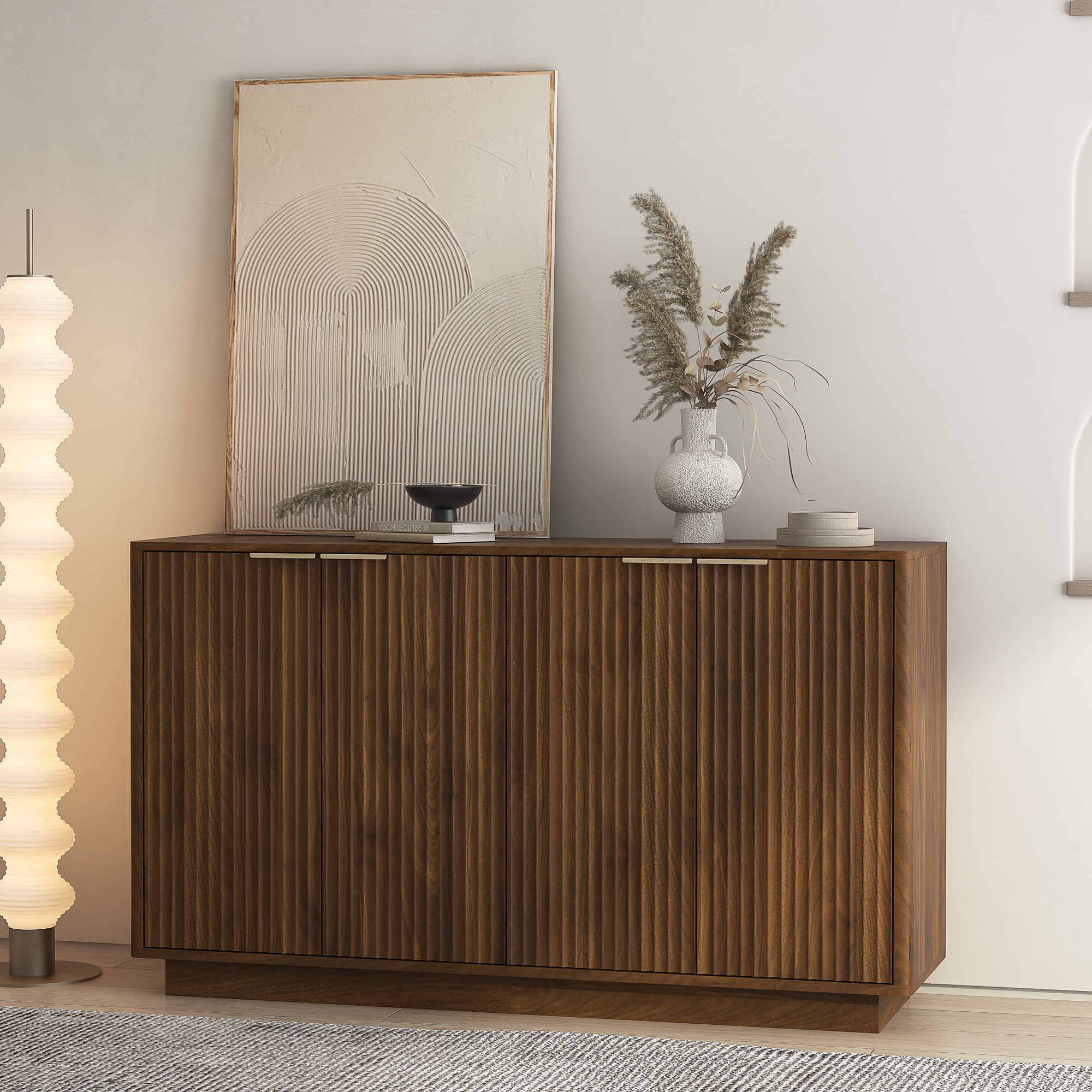 TrumanPick Buffet Cabinet with Storage, Modern Accent Sideboard with Adjustable Shelves, Buffet Table Media Console Cabinet for Entryway Living Room Kitchen Dining Room Hallway, Walnrt