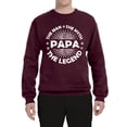 thumbnail image 2 of Wild Bobby, Papa Man Myth Legend Funny Dad Uncle Papa Granpa Dad Gift, Father's Day, Unisex Crewneck Graphic Sweatshirt, Maroon, Small, 2 of 4
