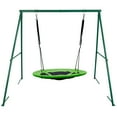 thumbnail image 4 of Hishine A Frame Swing Stand Heavy Duty Sturdy Metal Frame Large Size with Ground Anchored All Weather Usage for Backyard, 71" Height Holds Up to 550lbs (Swing NOT Included), 4 of 9