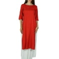 thumbnail image 3 of Bimba Women Summer Rayon Kurta Kurti 3/4 Sleeve Formal Tunic- Custom Clothing, 3 of 6