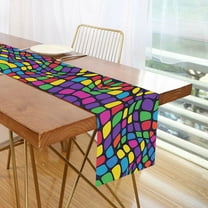 Yayeee Table Runner 70 inches Long Home Kitchen Dinning Party Decoration, Colorful Psychedelic