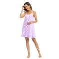 thumbnail image 5 of Women's Nightgown Spaghetti Strap Ruffles Hem Sleepwear Scoop Neck Loose Nightwear Soft Sleeping Dress,Women's Slip Night Dress,S-2XL,Purple, 5 of 7