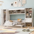 thumbnail image 4 of Harper & Bright Designs Full Murphy Bed Wall Bed with Closet, Full Size Cabinet Bed Folding Wall Bed with Storage Drawers and Shelves for Guest Room Office, White, 4 of 19