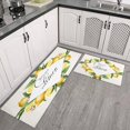 thumbnail image 3 of 2 Piece Vintage Lemon Rug Kitchen Rug Set, Decor Kitchen Rugs, Absorbent Non-Slip Washable Floor Mats, Home Indoor Runner Rugs 17"x47"+17"x30", 3 of 7