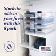 thumbnail image 2 of Homz 15.5 Qt Stackable Home Storage Container w/Lid, Gray Latch (8 Pack), 2 of 11