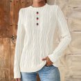 thumbnail image 2 of GUACER Pullover Sweaters for Women Strawberry Embroidered Cable Knit Cute Crewneck Long Sleeve Tops for Fall & Winter, 2 of 6