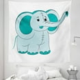 thumbnail image 1 of Teal Animal Tapestry, Toy Like Animal with Big Ears and Trunk in Cartoon Style Print, Fabric Wall Hanging Decor for Bedroom Living Room Dorm, 5 Sizes, Pale Blue and Teal, by Ambesonne, 1 of 1