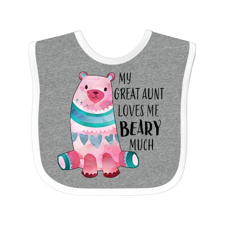 

Inktastic My Great Aunt Loves Me Beary Much with Cute Bear Gift Baby Boy or Baby Girl Bib