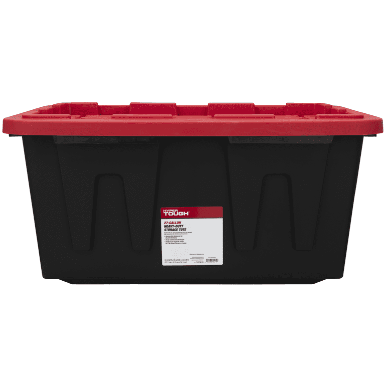 School Smart 276859 Large Storage Tote with Snaptite Lid, 7-1/2 x 11-3/4  x 15-1/2, Red