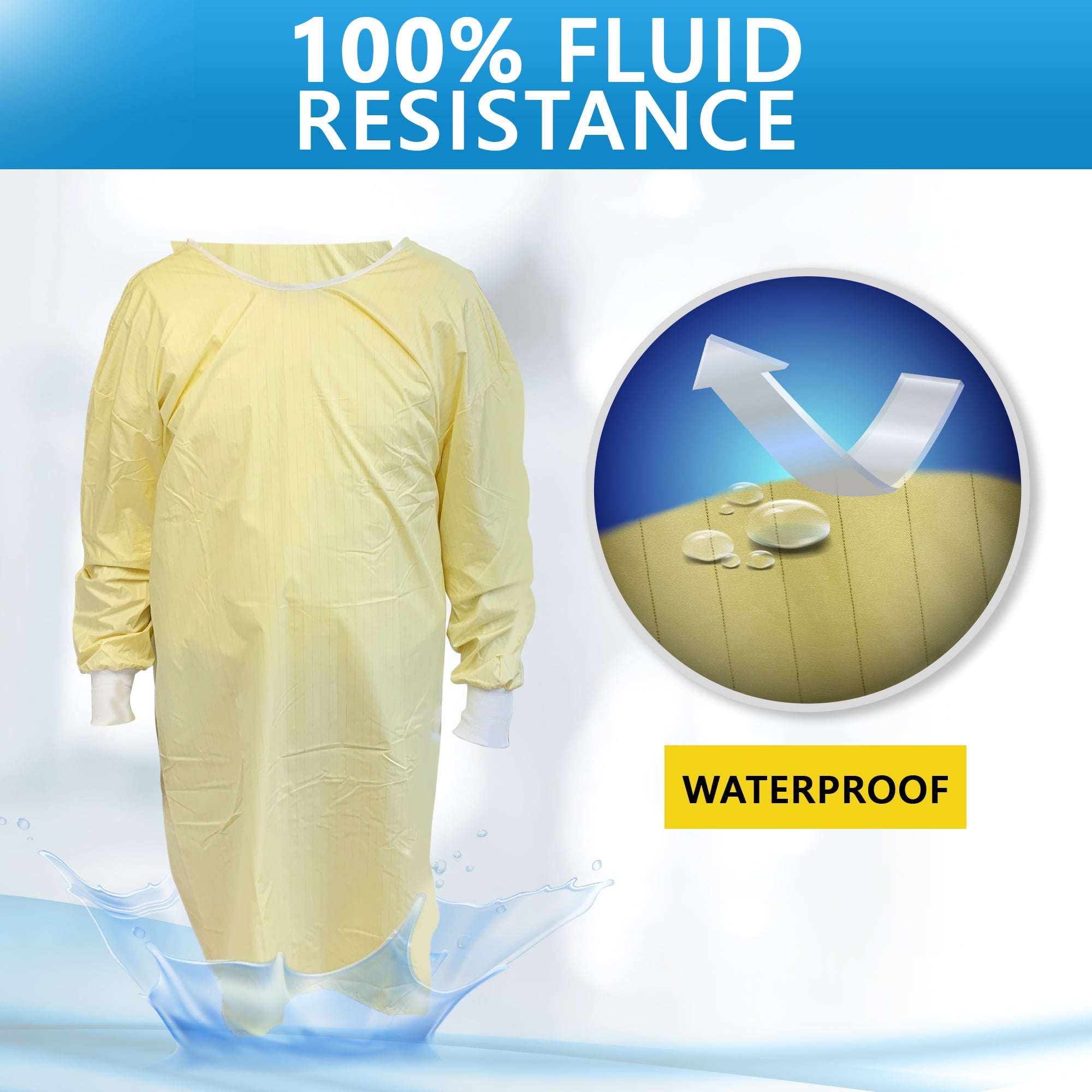 AroPaw New Isolation Gowns Washable Reusable PPE Protection 100 Wash