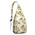 thumbnail image 1 of Delicious Pizza Sling Backpack – Retro Italian Food Design Shoulder Bag, Fashionable Water-Resistant Daypack, 1 of 4