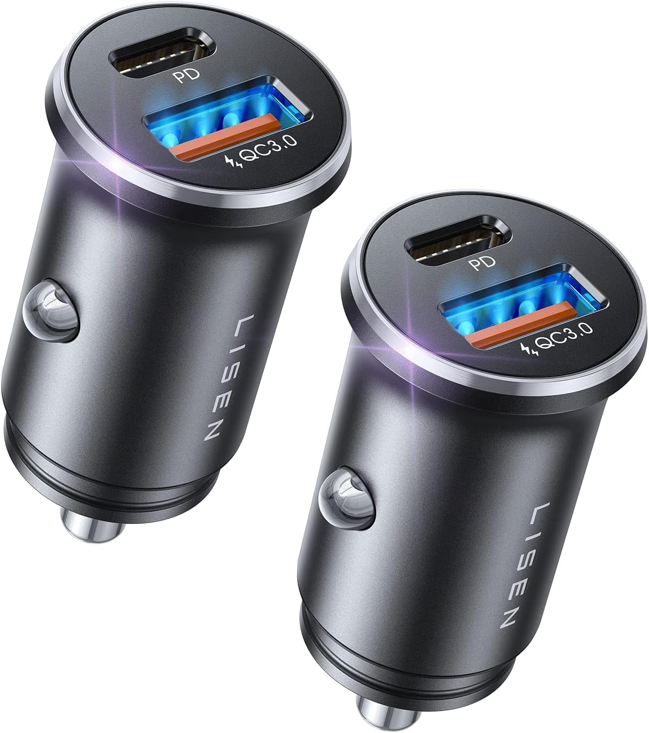 Car Charger USB C, 69W Cigarette Lighter USB Charger Adapter, Car Accessories Gifts for Men, Mini USBC Cars Fast Charging Adapter USBC Type C 12V Plug Outlet, for iPhone 17 Pro Max 16 15 14 13