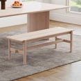 thumbnail image 3 of Solid Wood Bench, 55" Long Farmhouse Entryway Bench for Hallway, Dining Living Room, Kitchen Table, Bedroom, Entry Way Benches Seat for Indoor/Outdoor Use, Natural, 3 of 7
