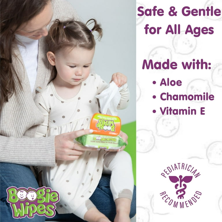 Boogie Wipes Saline Nose Wipes Grape Scent | LA Medical Wholesale