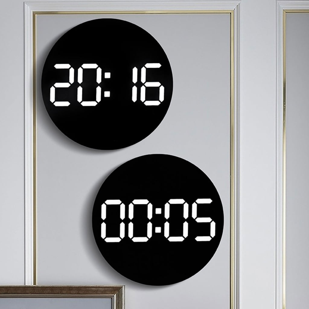 SIEYIO LED Digital Wall Clock Large Display Electronic Alarm Clock Remote Controlled Automatic Backlights Temperature Humidity