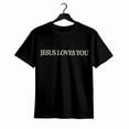 thumbnail image 1 of Camiseta Manfinity Dauomo "Jesús te ama", camiseta de Jesús, camiseta cristiana, ropa estética, camiseta con cita bíblica, camiseta de Jesús, mercancía cristiana, gráfico colorido y cómodo de cuello r, 1 of 6