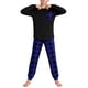 thumbnail image 2 of Conjuntos de blusa y camisa de manga larga con cuello redondo para niños y niñas de 5 a 14 años. Conjunto de top y pantalón con mangas estampadas., 2 of 9