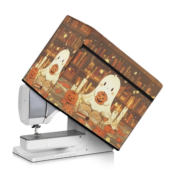 HELLHERO Sewing Machine Cover Ghostly Smiley Pumpkin Design Reusable Easy to Store Appliance Protecter