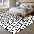 thumbnail image 6 of Minimalist Art Area Rug 6x9 Washable Rug Non Slip Black White Boho Abstract Floral Lattice Large Area Rug Soft Stainresistant Indoor Carpet for Living Room Bedroom Home Office Dining Room Nursery, 6 of 9