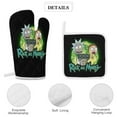 thumbnail image 4 of Rick And Morty 4 Pcs Oven Mitts And Pot Holders Kitchen Oven Glove with Potholders Non-Slip Cooking Gloves for Cooking Baking Grilling, 4 of 7
