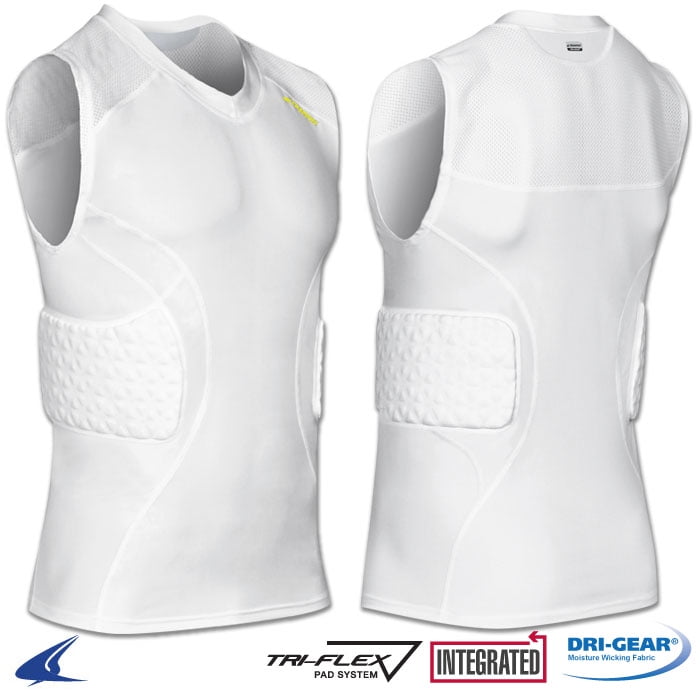 Champro TriFlex Padded Youth Compression Shirt White Medium