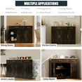 thumbnail image 5 of Walsunny Sideboards Buffets Cabinet Table 42.5" with 2 Drawers 3 Doors Adjustable Shelf Farmhouse Coffee Bar Cabinet with Storage for Kitchen Living Room Dining Room Brown, 5 of 11