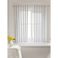 thumbnail image 3 of Grey Striped Curtains 54 Inch Length, Sheer Curtains for Bedroom Living Room Window Modern Farmhouse Gray White Stripes Rod Pocket Voile Drapes Kitchen Curtains Small Half Window 42"x54" 2 Panels, 3 of 7