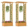 thumbnail image 1 of Costway 2 PCS 60" Raised Garden Bed with Trellis with Hanging Roof, 2 Side Trellises, 1 of 9