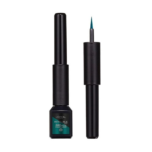 L'OREAL PARIS Delineador de Ojos, Infallible Liquid Matte, 04 Emeraude, 1, 11 grams