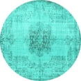 thumbnail image 1 of Ahgly Company Machine Washable Indoor Round Persian Turquoise Blue Traditional Area Rugs, 3' Round, 1 of 4