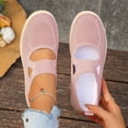 thumbnail image 5 of Domzle Orthopedic Shoes for Women Wide Width Breathable Knit Slip On Walking Sneakers with Arch Support Comfortable Lightweight Non Slip Casual Work Shoes Pink 38, 5 of 8