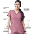thumbnail image 3 of Adar Pro Heather Sarraus pour Femmes - Haut de Sarrau Moderne à Col en V - P7002H - Heather Wine - 2X, 3 of 7