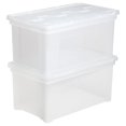 IRIS Letter Size Wing Lid File Box, Clear