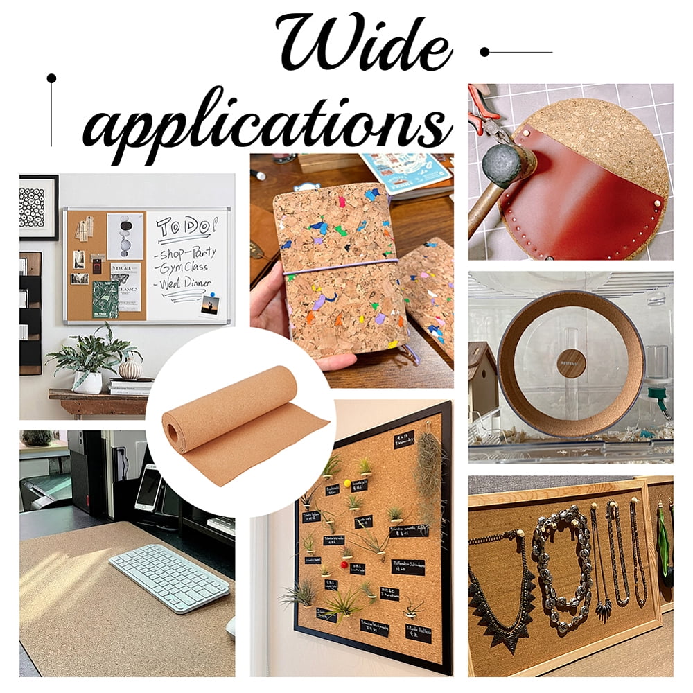 Large Cork Roll 3.3 Yardsx15.7 Inch Cork Board Roll 3mm Thick Cork Board Bulletin Boards Cork Insulation Sheets Multipurpose for Crafts Home