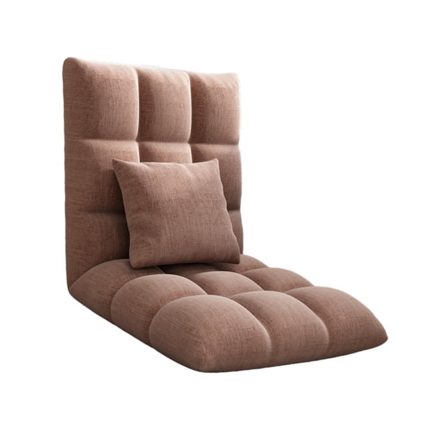 Silla plegable reclinable con respaldo para balcón, oficina, juegos, lectura Marrón