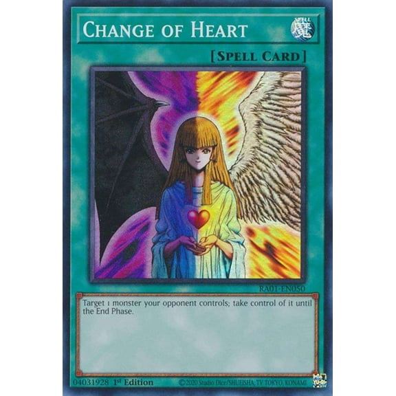 YuGiOh 25th Anniversary Rarity Collection Prismatic Ultimate Rare Change of Heart RA01-EN050