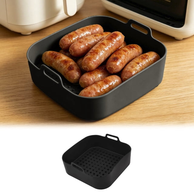 Klonfd Doublure de Cuisson Carrée en Silicone Résistante à la Chaleur et Réutilisable pour Friteuse à Air Chaud Domestique